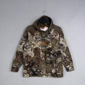 SHE Outdoor Hoodie Womens Medium Brown Camo Fleece Pullover Deer Hunting